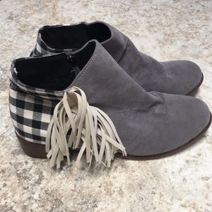 Code West Grey Buffalo Check Ankle boots size 43 = size 11